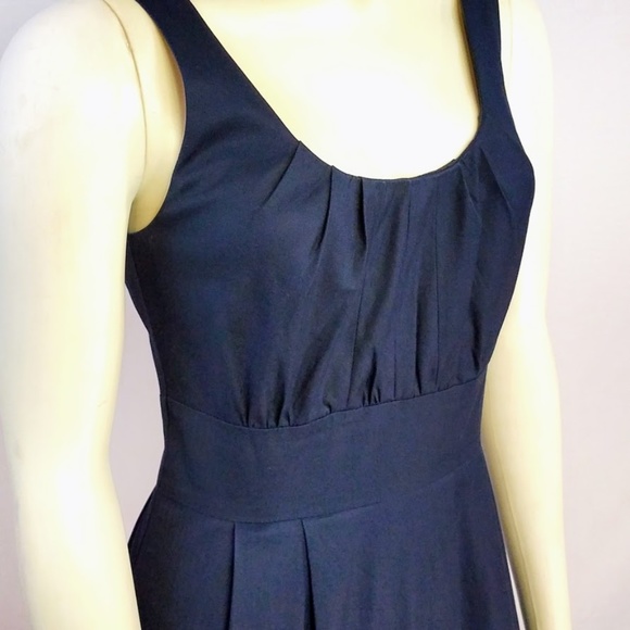 J. Crew Cotton Sleeveless Navy Blue Dress Sz:0 - Picture 4 of 7